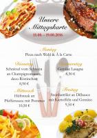 Diese Woche empfiehlt das Ristorante Il Cavallo folgende Gerichte: Diese Woche empfiehlt das Ristorante Il Cavallo folgende Gerichte: