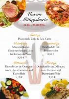 Das Ristorante Il Cavallo bietet diese Woche folgende Gerichte zum Mittag an: Das Ristorante Il Cavallo bietet diese Woche folgende Gerichte zum Mittag an: